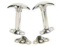 Jeep CJ/YJ Hood Catch Pair 55-95 CJ and Wrangler YJ Polished Silver Kentrol