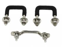 Jeep CJ Windshield Tie Down Kit 55-86 CJ Polished Silver Kentrol