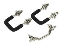 Jeep CJ Windshield Tie Down Kit 55-86 CJ Polished Silver Kentrol