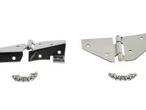 Jeep CJ/YJ Windshield Hinge No Mirror Holes Pair  76-95 CJ and Wrangler YJ Polished Silver Kentrol