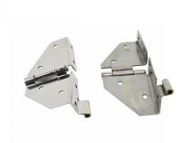 Jeep CJ/YJ Windshield Hinge No Mirror Holes Pair  76-95 CJ and Wrangler YJ Polished Silver Kentrol