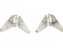 Jeep CJ/YJ Windshield Hinge No Mirror Holes Pair  76-95 CJ and Wrangler YJ Polished Silver Kentrol