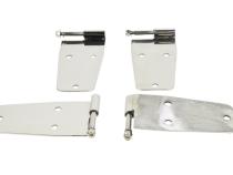 Jeep CJ/YJ Hardtop Door Hinge Set Without Mirror Holes 4 Pieces 76-93 CJ and Wrangler YJ Polished Silver Kentrol