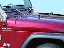 Jeep TJ/JK Windshield Tie Down Kit 97-18 Wrangler TJ/JK Polished Silver Kentrol