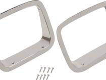Jeep YJ Headlight Bezels Pair 87-95 Wrangler TJ Polished Silver Kentrol