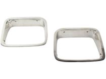Jeep YJ Headlight Bezels Pair 87-95 Wrangler TJ Polished Silver Kentrol