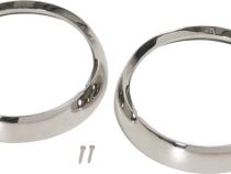 Jeep CJ Headlight Bezels Pair 72-86 CJ Polished Silver Kentrol