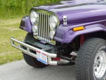 Jeep CJ Headlight Bezels Pair 72-86 CJ Polished Silver Kentrol