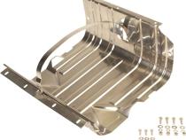 Jeep CJ/YJ Gas Tank Skid Plate with strap 76-90 CJ and Wrangler YJ Polished Silver Kentrol
