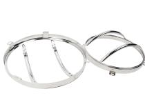 Jeep JK Euro Headlight Guards Pair  07-18 Wrangler JK Polished Silver Kentrol