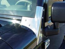 Jeep JK Windshield Supports Pair 07-18 Wrangler JK Polished Silver Kentrol