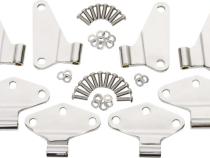 Jeep JK Body Door Hinge Set 8 Pieces 4 Door 07-18 Wrangler JK Polished Silver Kentrol