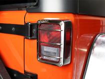Jeep JK Taillight Guard Pair 07-18 Wrangler JK Polished Silver Kentrol