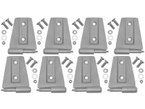 Jeep JK Door Hinge Set 8 Pieces 4 Door 07-18 Wrangler JK Bare Grey Kentrol