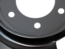 Jeep CJ Disc Brake Dust Cover for 55-83 Jeep CJ Black Powdercoat Stainless Kentrol