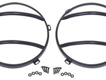 Jeep JK Euro Headlight Guards Pair  07-18 Wrangler JK Textured Black Kentrol