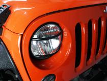 Jeep JK Euro Headlight Guards Pair  07-18 Wrangler JK Textured Black Kentrol