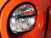 Jeep JK Euro Headlight Guards Pair  07-18 Wrangler JK Textured Black Kentrol