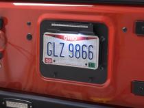 Jeep JK BackSide License Plate Mount with LED's 07-18 Wrangler JK Textured Black Kentrol