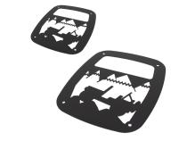 Jeep TJ Heritage Taillight Guard 97-06 Wrangler TJ Textured Black Kentrol