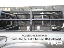 Tacoma Pack Rack Accessory Bar 05-Present Toyota Tacoma Long Bed Pair 1 No Mount and 1 Hi-Lift All Pro Off Road