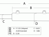 Single Ended Steering Cylinder Kit, 1.5 Inch Bore X 8.0 Inch Stroke X 0.6250 Inch Rod PSC Performance Steering Components