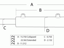 Single Ended Steering Cylinder Kit, 1.75 Inch X 6.75 Inch X 0.750 Inch Rod PSC Performance Steering Components