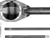 67 Inch WMS Driver Drop Fabricated Front Axle Housing 8 Inch E-locker 3.5 OD, 1/4 Wall with Inspection Hole Trail Gear
