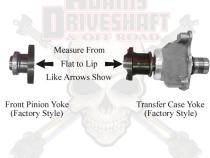 JT Front 1310 Solid CV Driveshaft with Flange (Rubicon - Sport - Overland) Adams Driveshaft