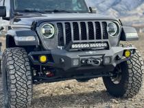 Mid Front Bumper With Winch Plate For 18-25 Jeep Wrangler JL 2-4 Door 20-25 Gladiator